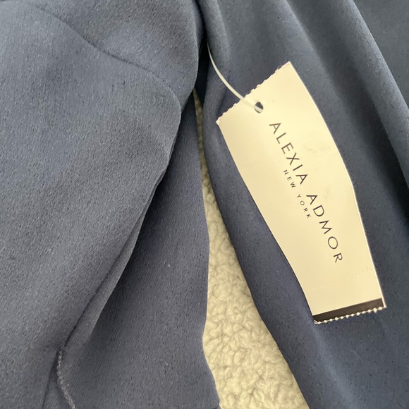 Alexia Admor New York Arya Arya Button Front Navy Blue Wrap Dress Size 12 NWT - Picture 3 of 9